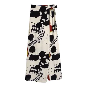 Fiona Printed Wide Leg Wrap Trouser