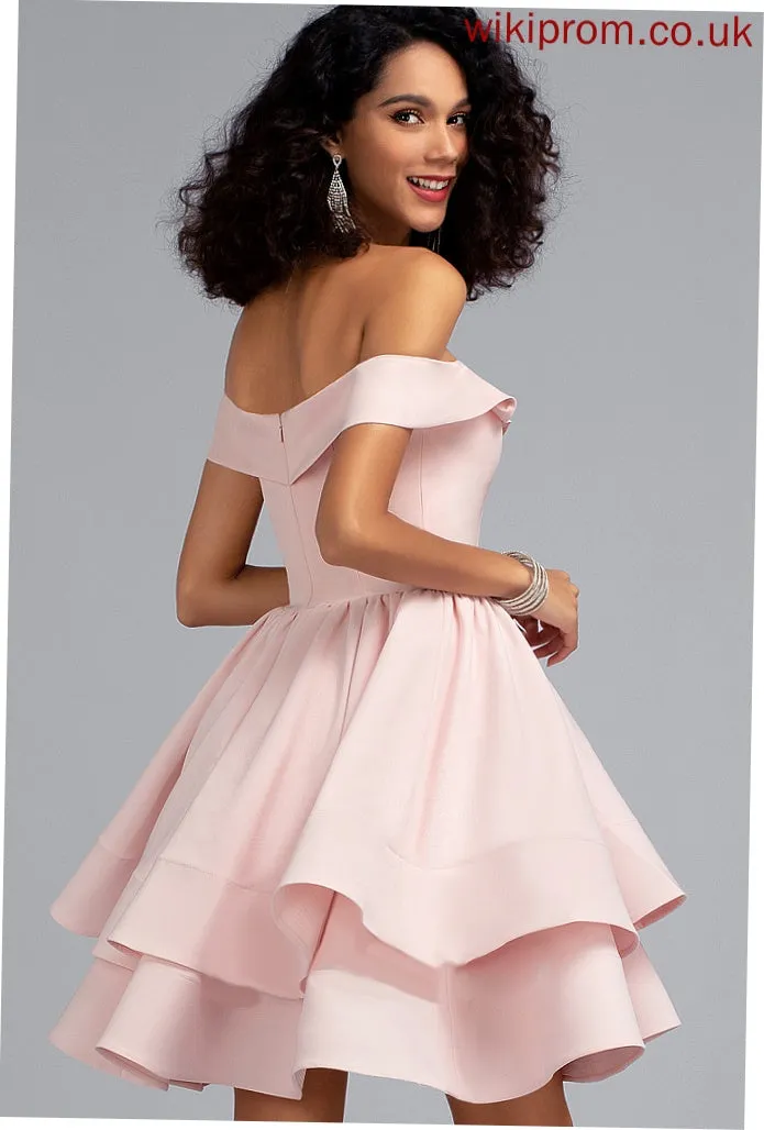 Formal Dresses Shoulder Aubrey the Crepe Off A-line Stretch Dresses