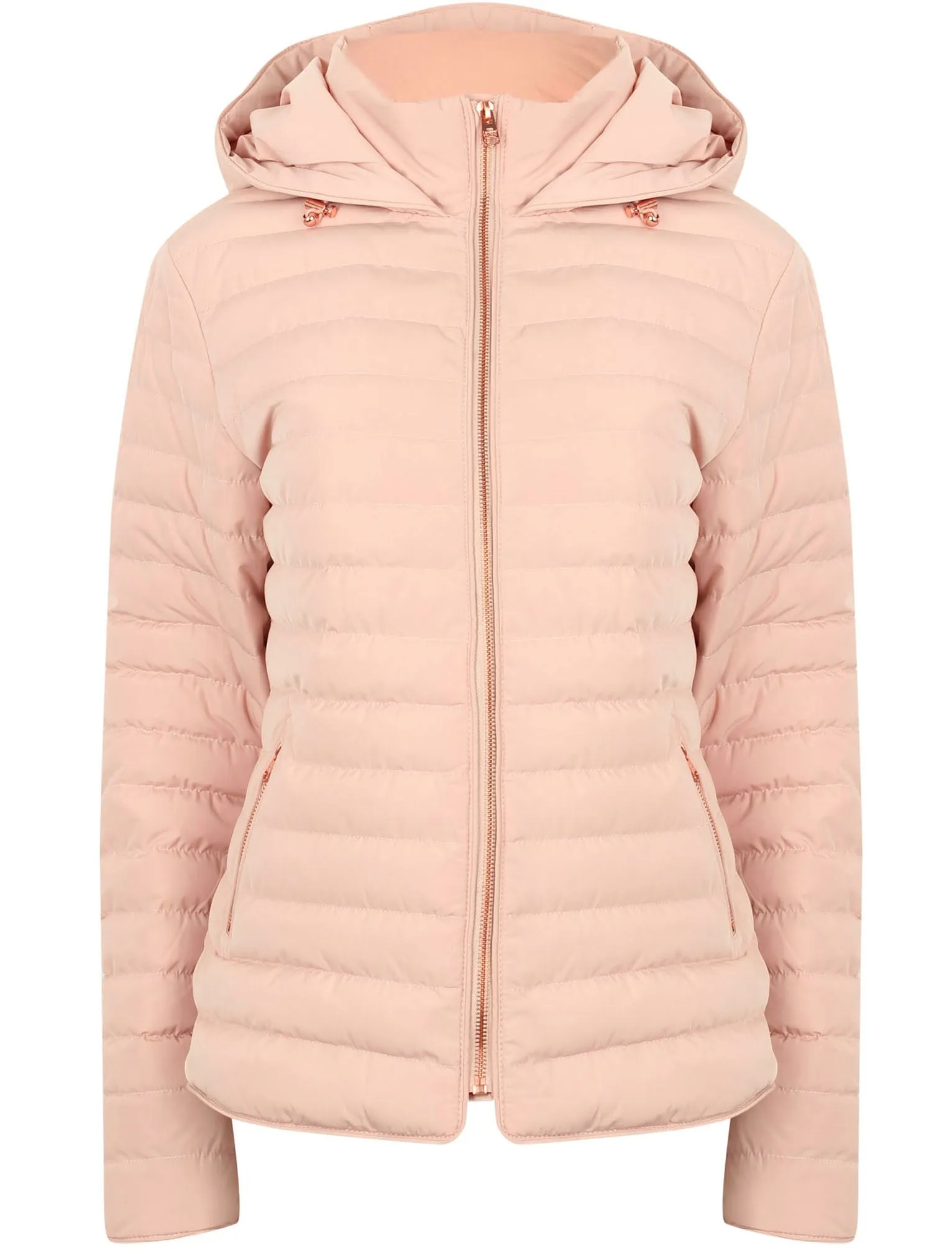 Ginger 2 Quilted Hooded Puffer Jacket in Blush Pink - Tokyo Laundry