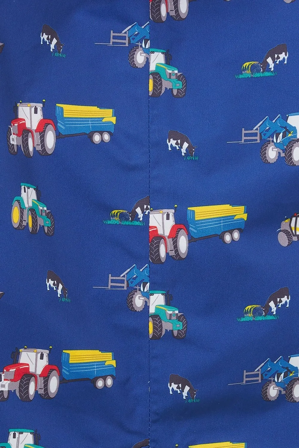 Jamie Puddlesuit - Navy Tractor Print