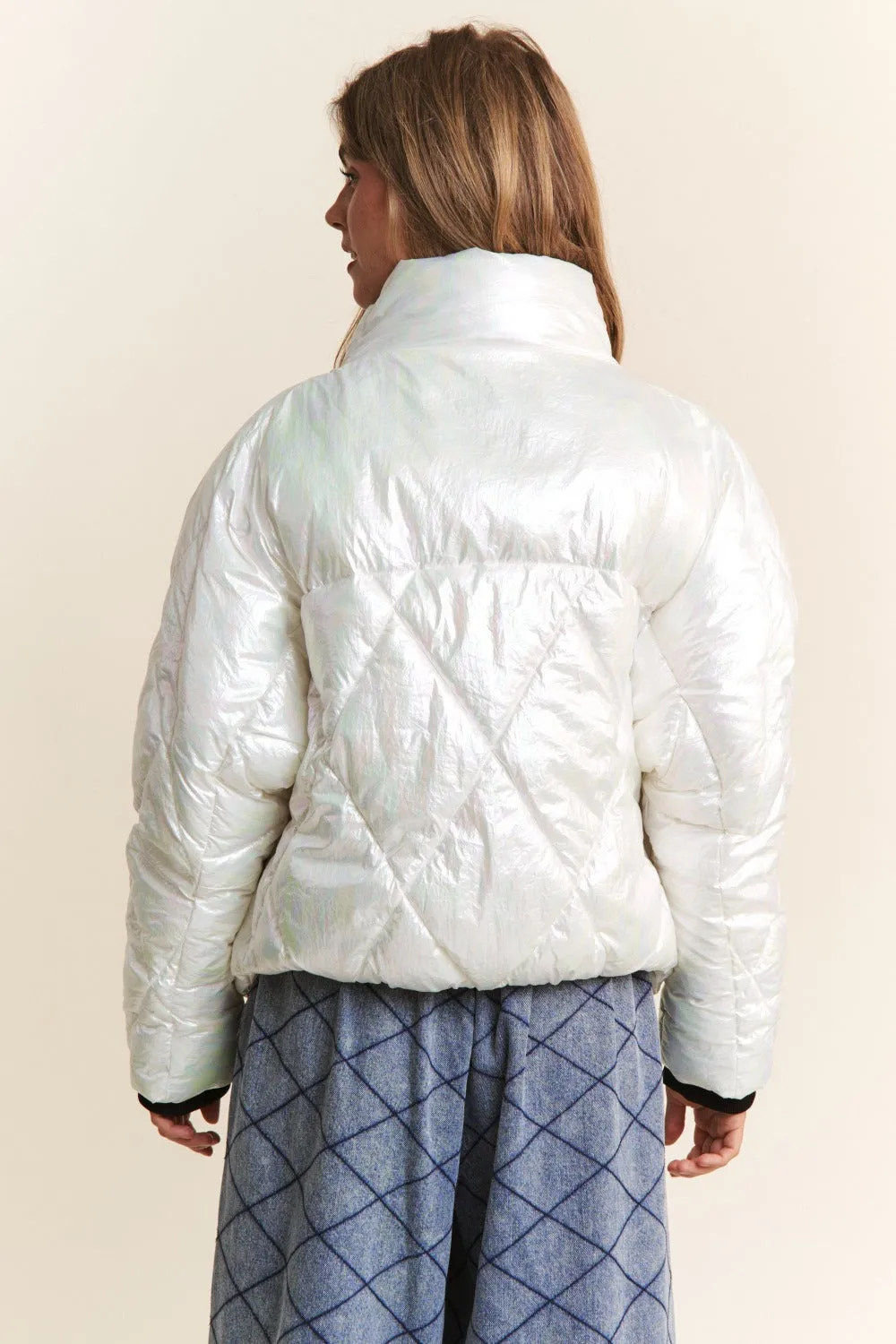 J.NNA Quilted Mock Neck Puffer Jacket