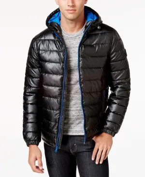 Leather Puffer Coat For Men