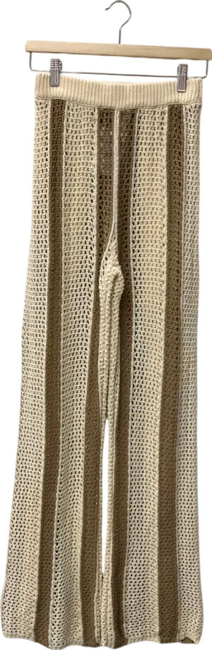 Lovers and Friends Beige Crochet Trousers UK XS