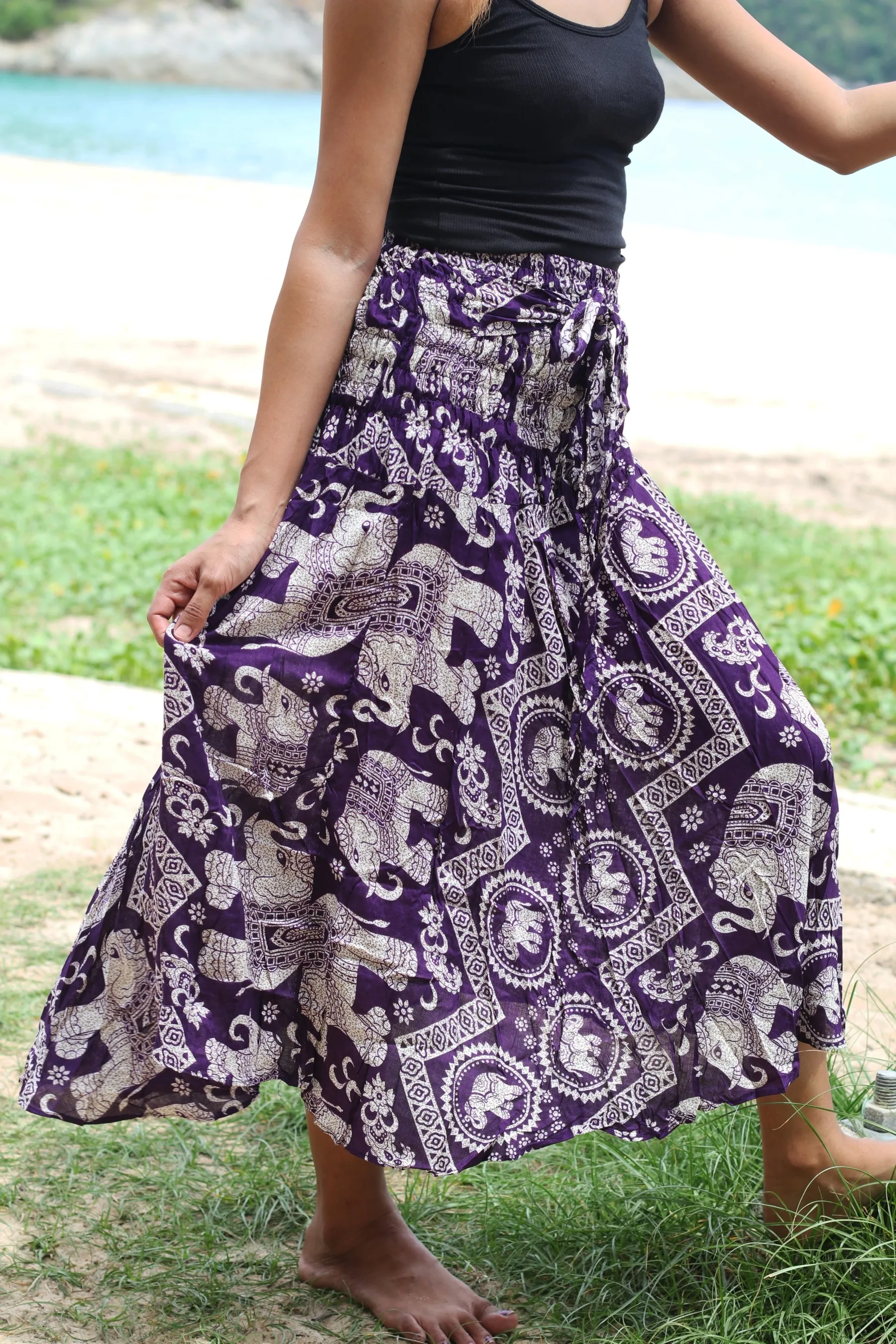 Maxi Dresses Women Long Skirts Boho Beach Gypsy Elephant Floral Bohemian Festival