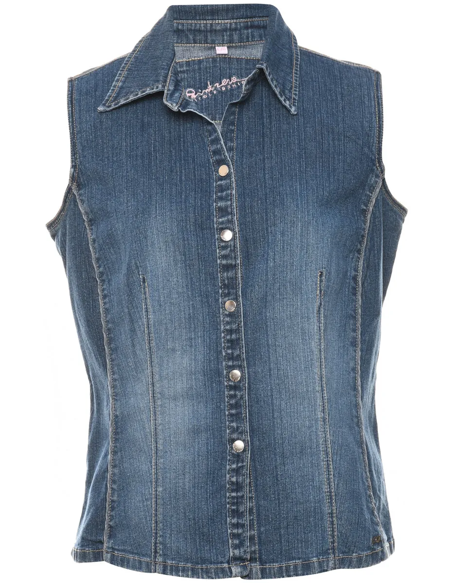 Medium Wash Denim 1990s Waistcoat - L