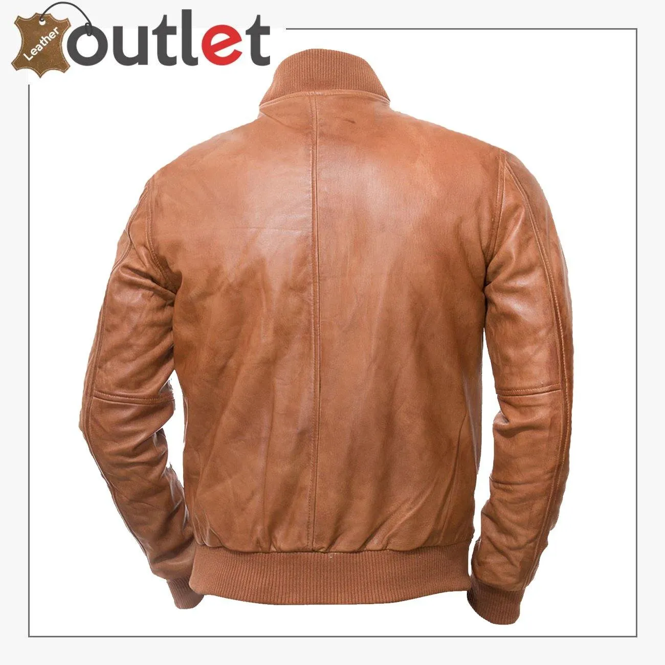 Men Brown Bomber Leather Jacket