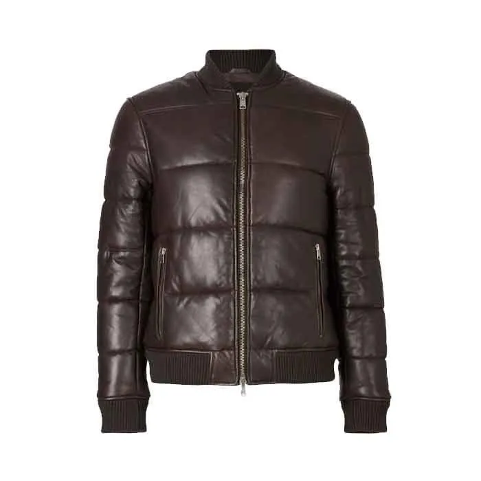 MEN'S BOMBER BOWEN LEATHER PUFFER JACKET