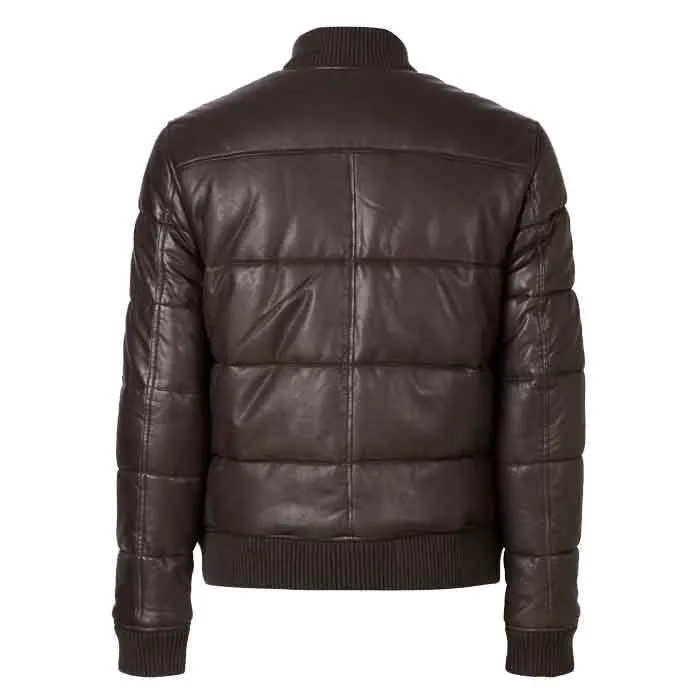 MEN'S BOMBER BOWEN LEATHER PUFFER JACKET