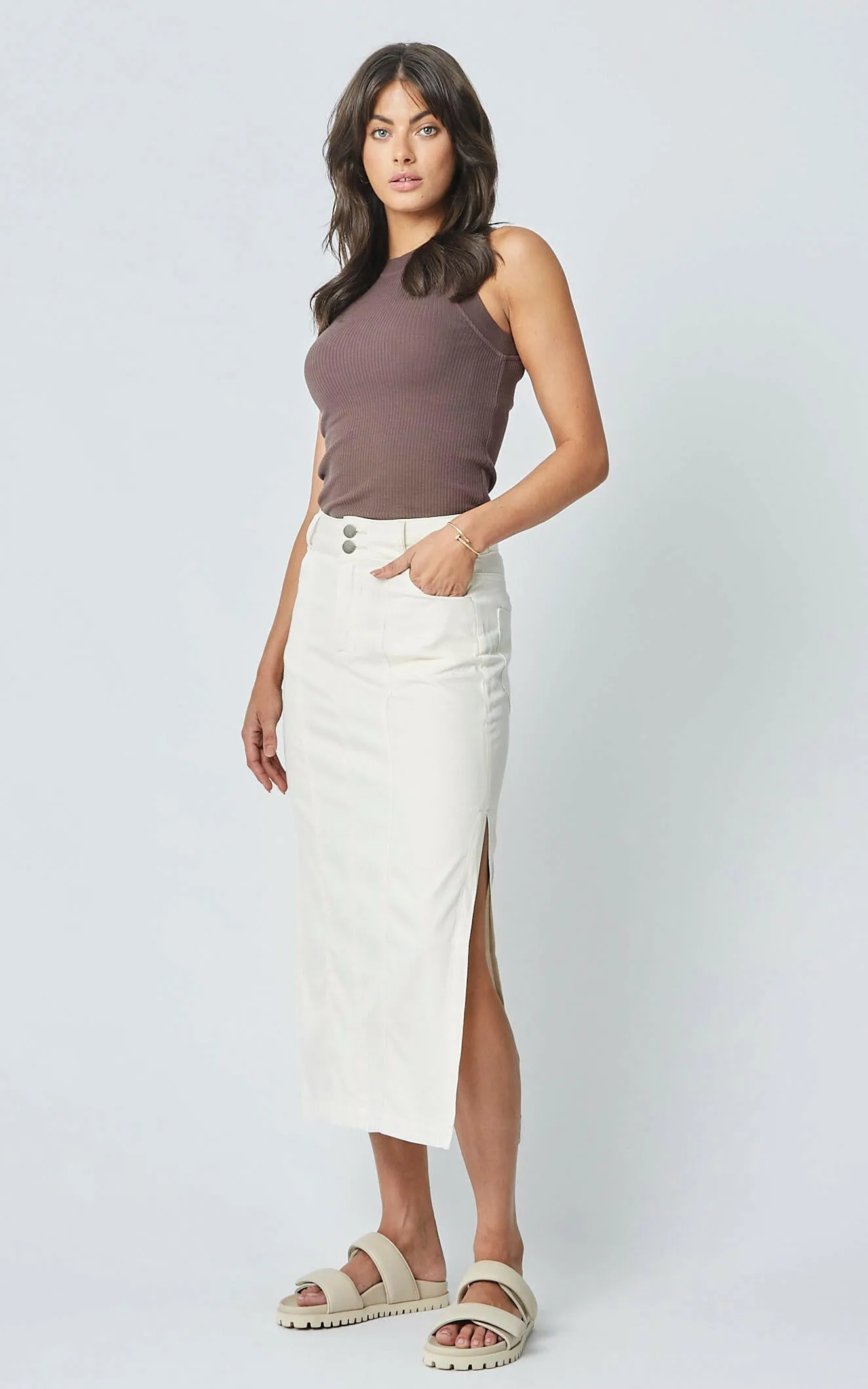 Mona Ivory Tencel Skirt