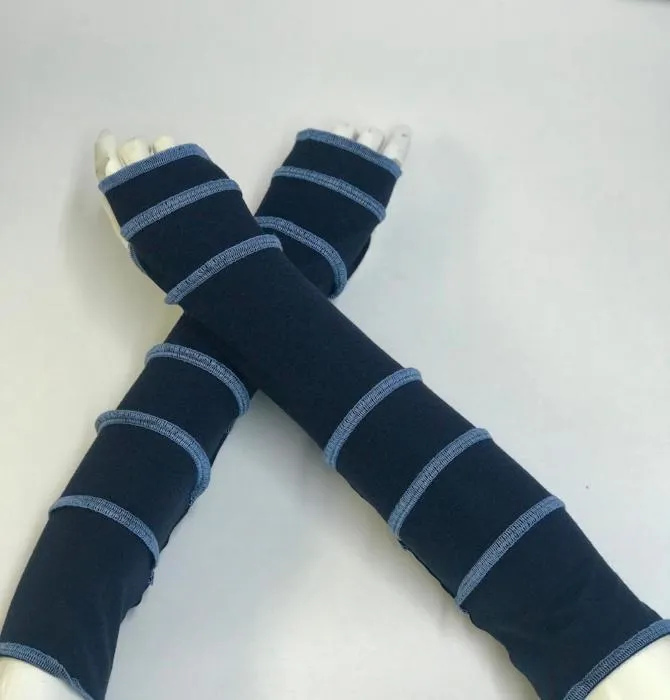 Navy with Sky Blue Arm Warmers