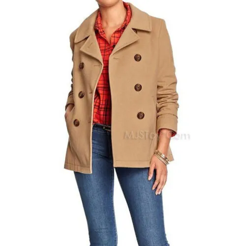 NWT Old Navy Women's Classic Wool-Blend Peacoats Coat Winter Jacket 4 Color S-L