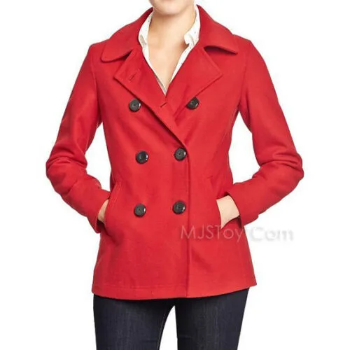 NWT Old Navy Women's Classic Wool-Blend Peacoats Coat Winter Jacket 4 Color S-L