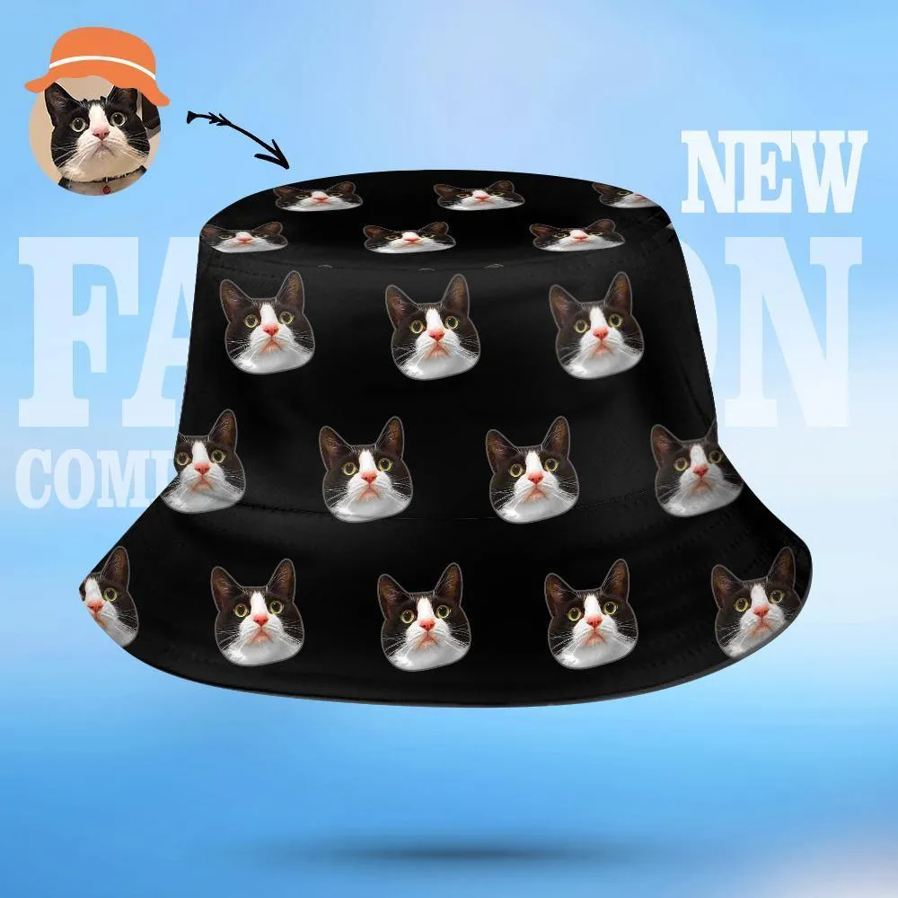 Personalised Your Photo Face and Pet Summer Bucket Hat  Fisherman Hat