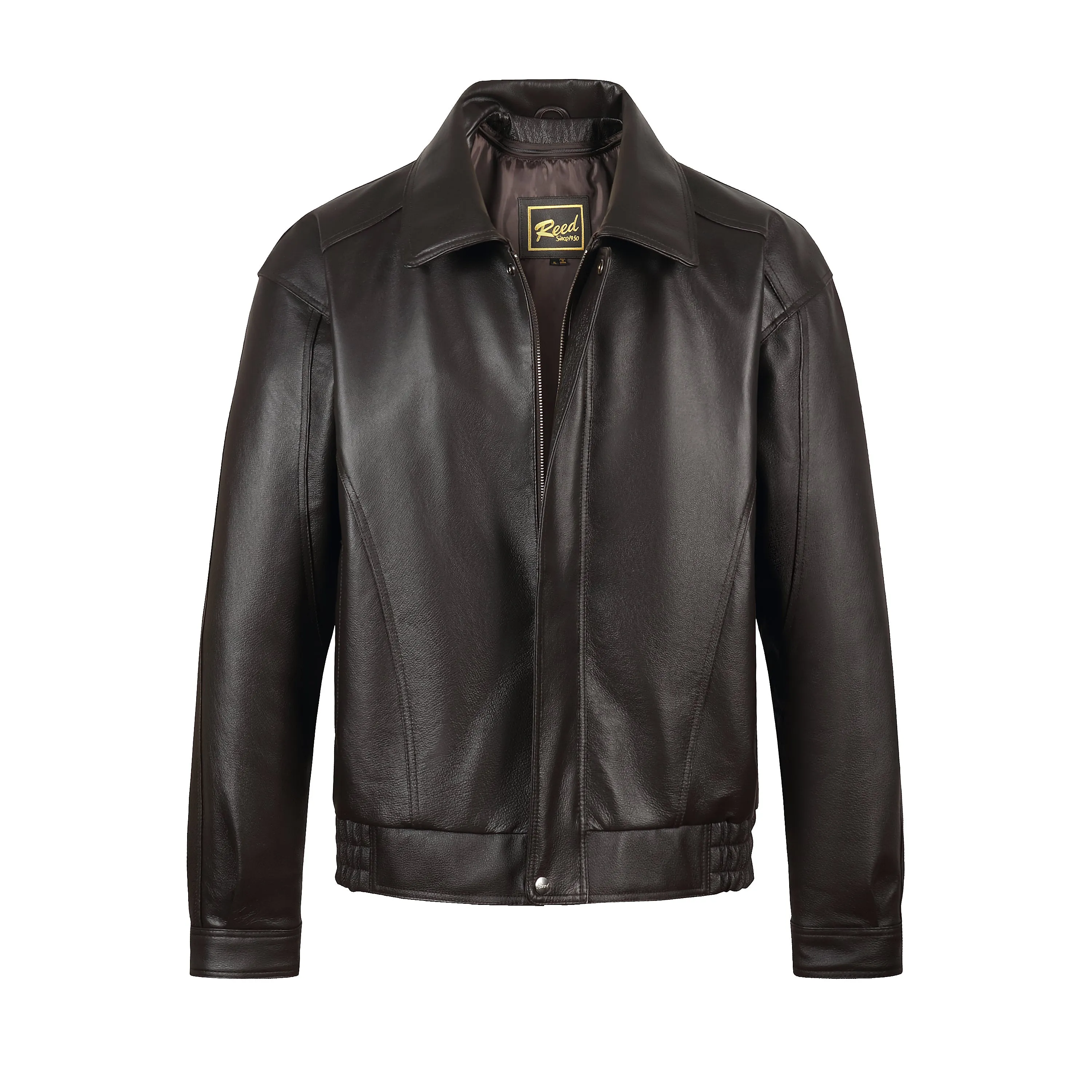 REED Men's American Style Bomber Genuine Leather Jacket - Imported