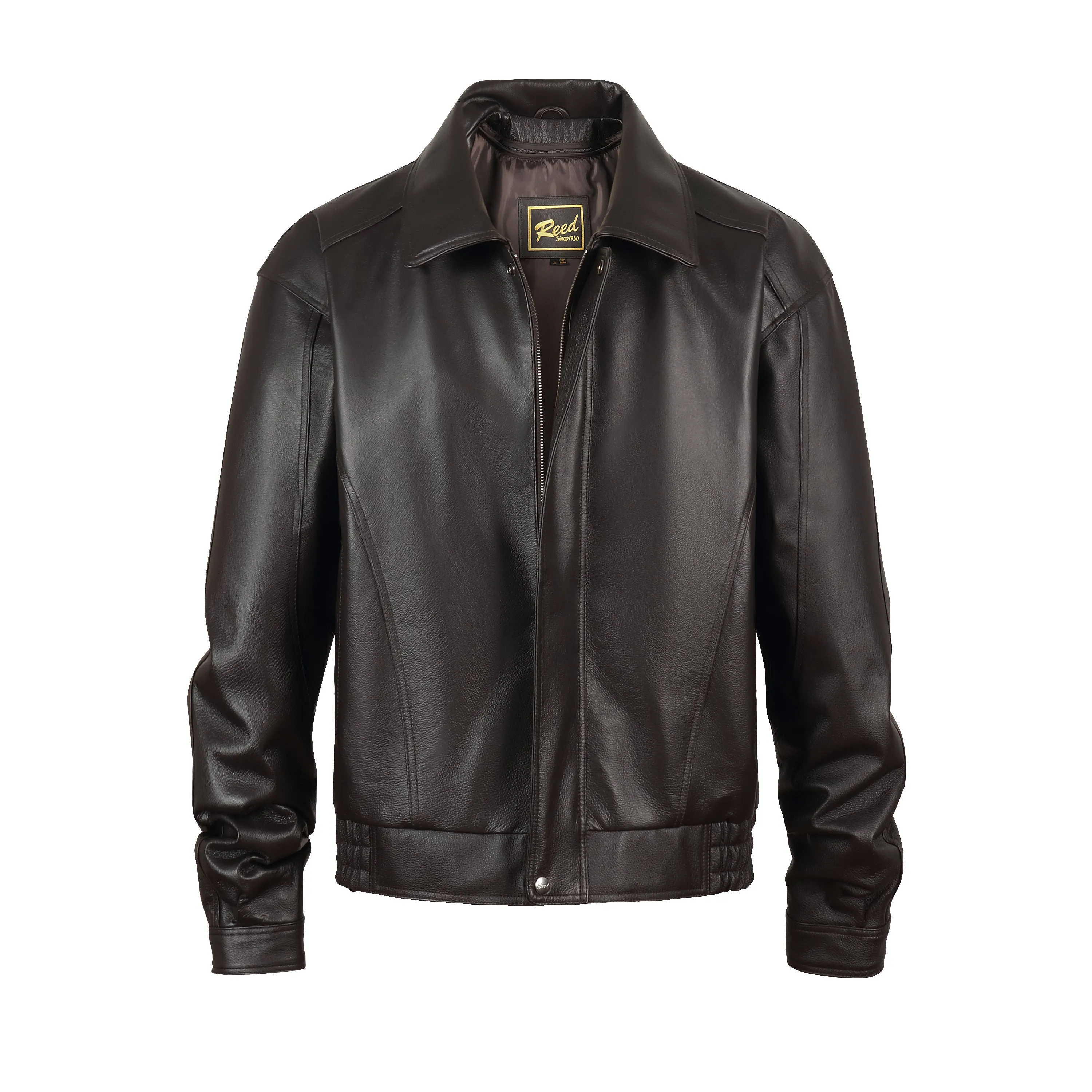 REED Men's American Style Bomber Genuine Leather Jacket - Imported