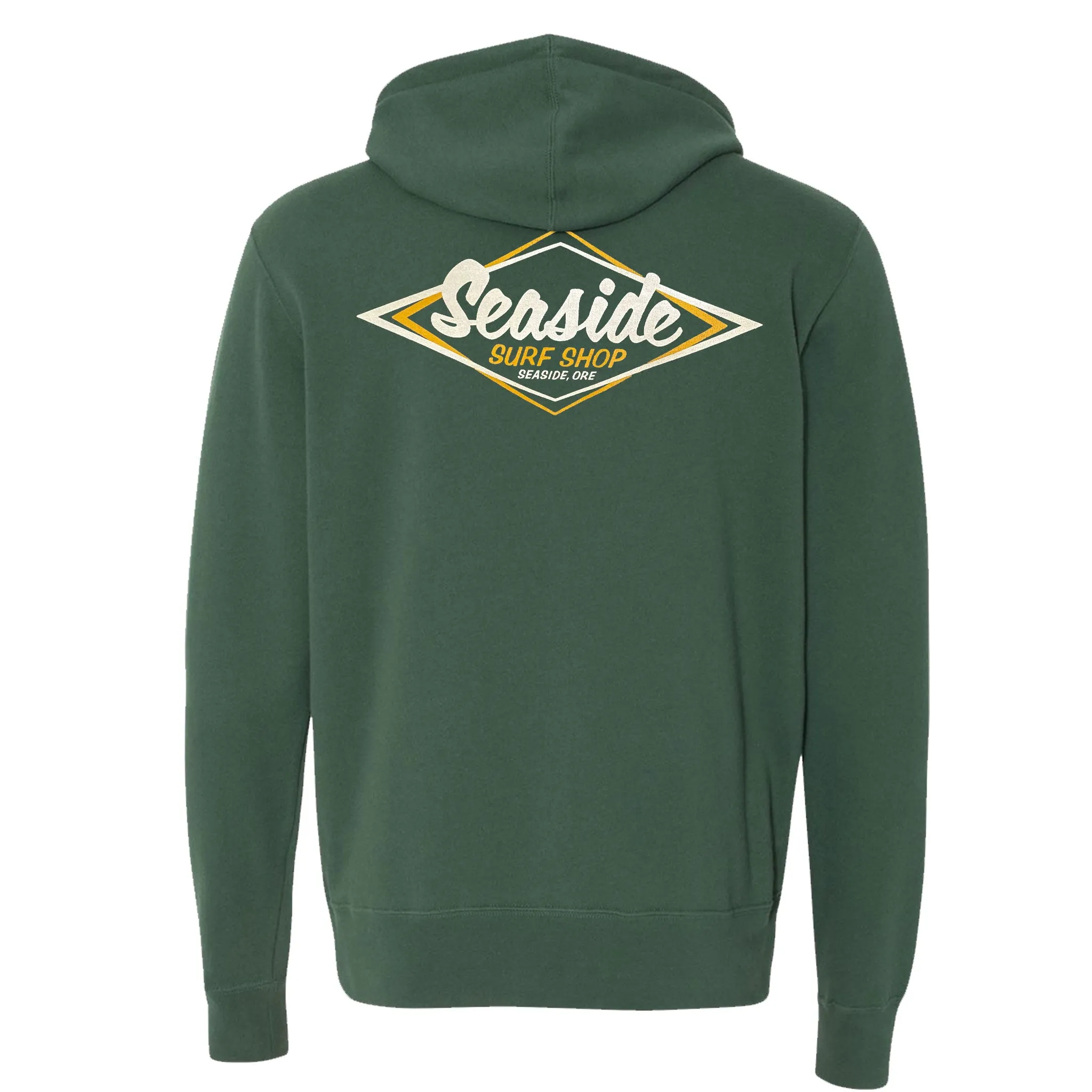 Seaside Surf Shop Vintage Logo Zip Hoody - Alpine Green