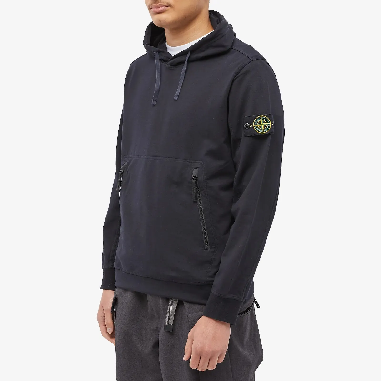 Stone Island Zip Pocket Detail Hoodie