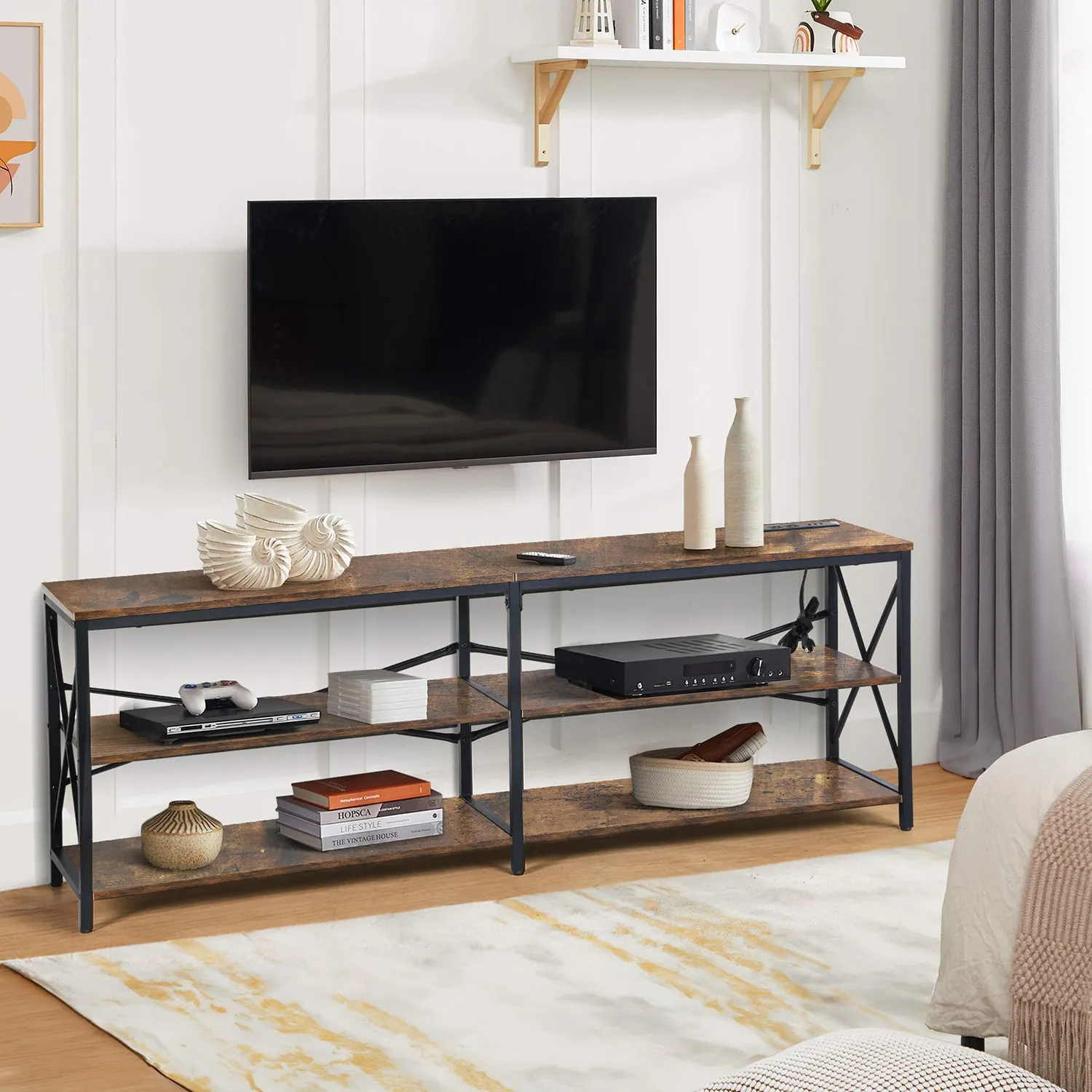 Taryn 3 Tier TV Cabinet with LED Lighting