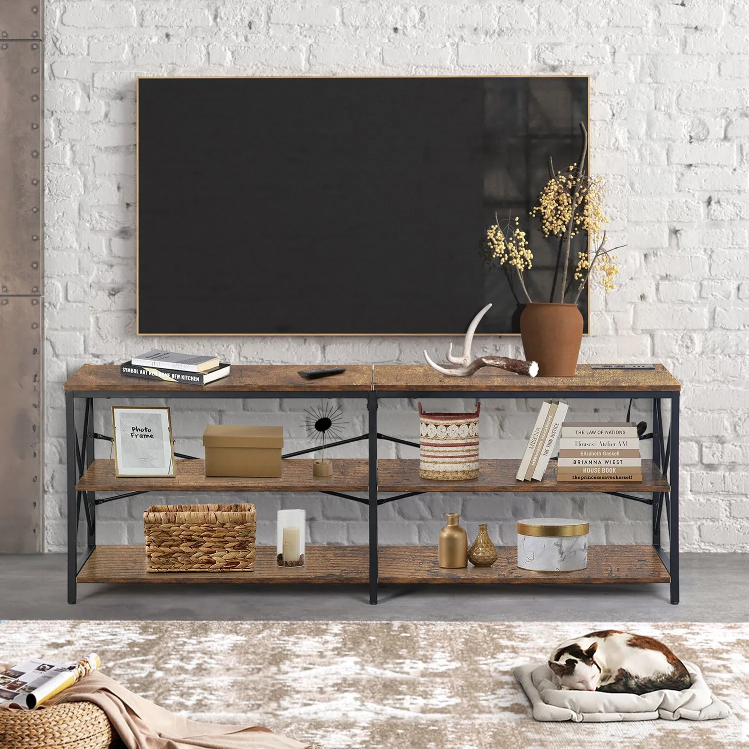 Taryn 3 Tier TV Cabinet with LED Lighting