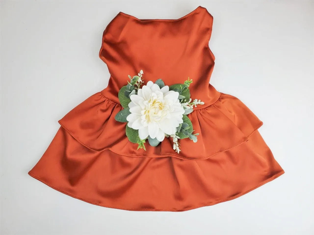 Terra Cotta Satin Dog Dress | The Bobbie