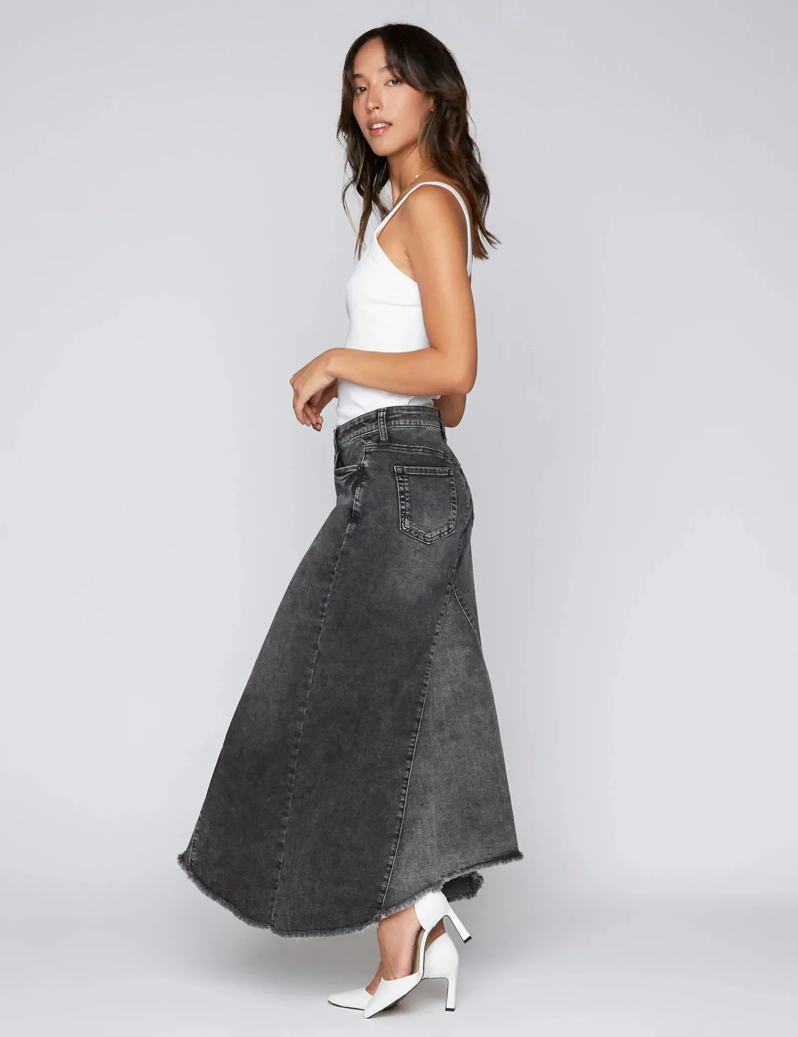 Wash Lab Selma Pieced Denim Maxi Skirt