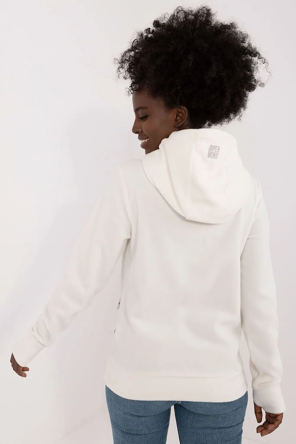 White Hooded Sweatshirt with Zipped Pockets