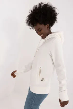 White Hooded Sweatshirt with Zipped Pockets